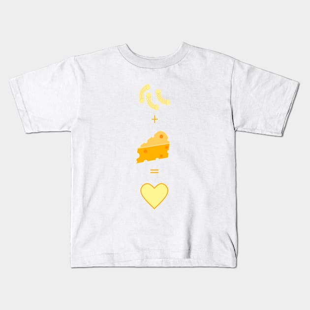 FUNNY Food Macaroni And Cheese Love Kids T-Shirt by SartorisArt1